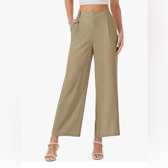 NEW Wide Leg Pants Career Dress Pants High Waisted Trousers Pockets XL - Picture 1 of 7